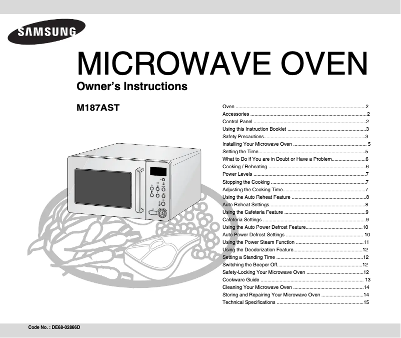 Imagen de la primera página del manual del dispositivo M187AST