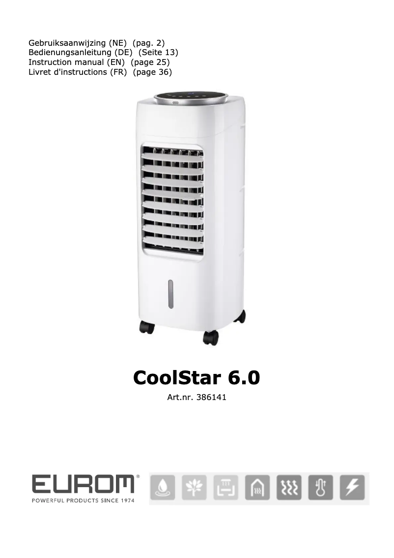 Página nº 1 - Manual de usuario Eurom CoolStar 6.0