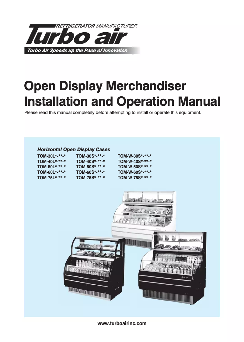 Imagen de la primera página del manual del dispositivo TOM-50L