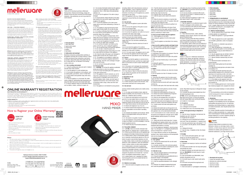 Página nº 1 - Manual de usuario Mellerware Mixo 26450