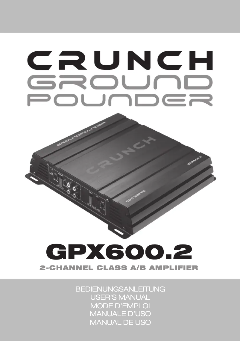 Página nº 1 - Manual de usuario Crunch GPX600.2