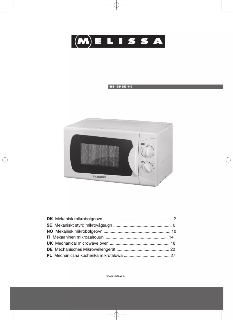 Imagen de la primera página del manual del dispositivo 653-142