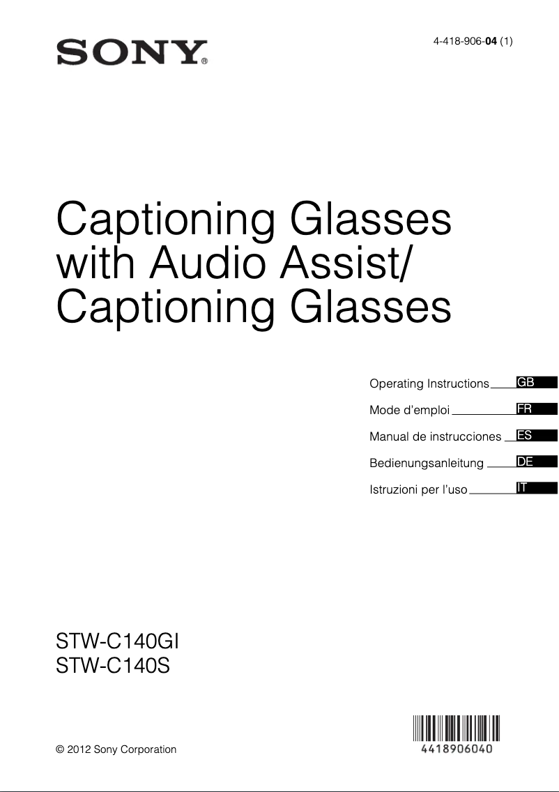 Página 1 del manual Manual de usuario Sony STW-C140GI