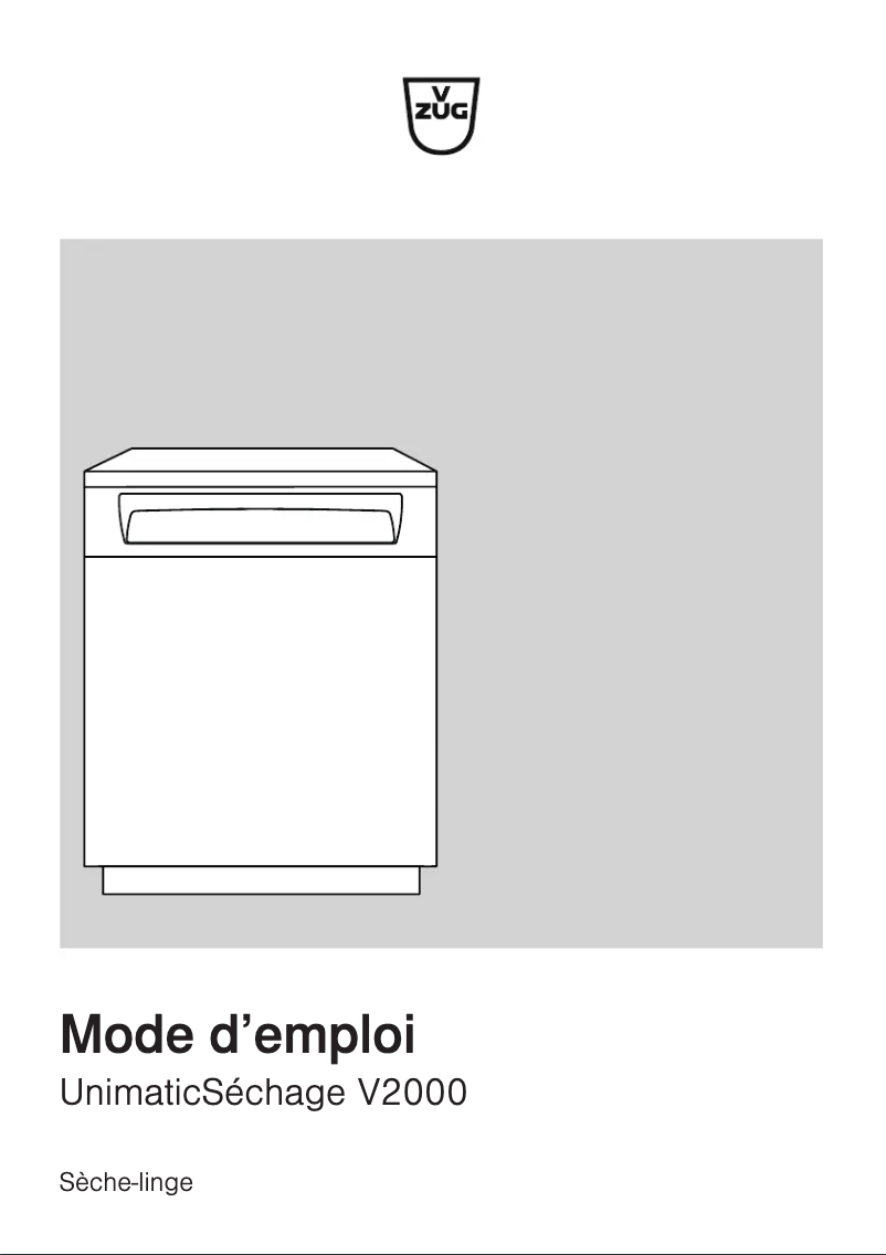 Imagen de la primera página del manual del dispositivo UnimaticSéchage V2000