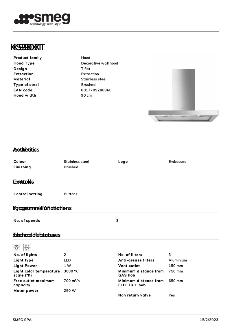 Página 1 del manual Folleto Smeg KS90XT