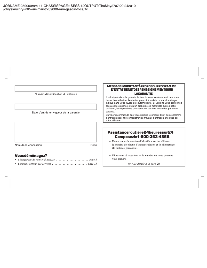 Imagen de la primera página del manual del dispositivo 1500 (2011)