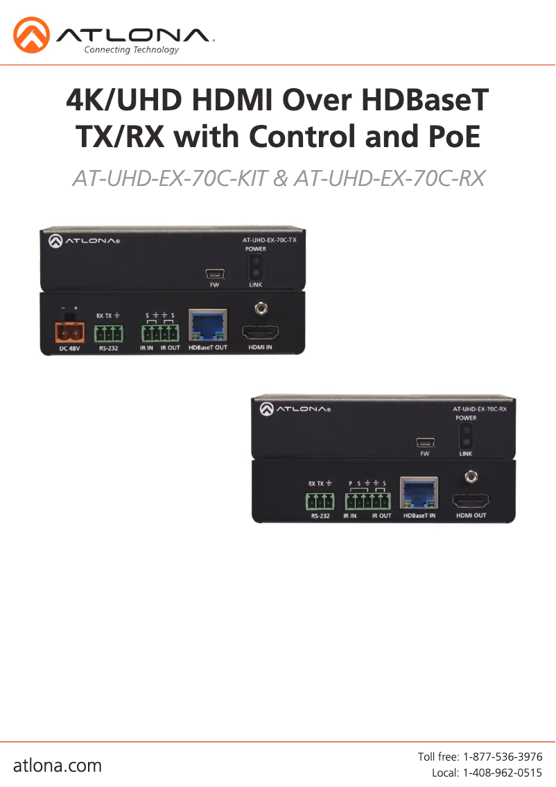 Imagen de la primera página del manual del dispositivo AT-UHD-EX-70C-KIT