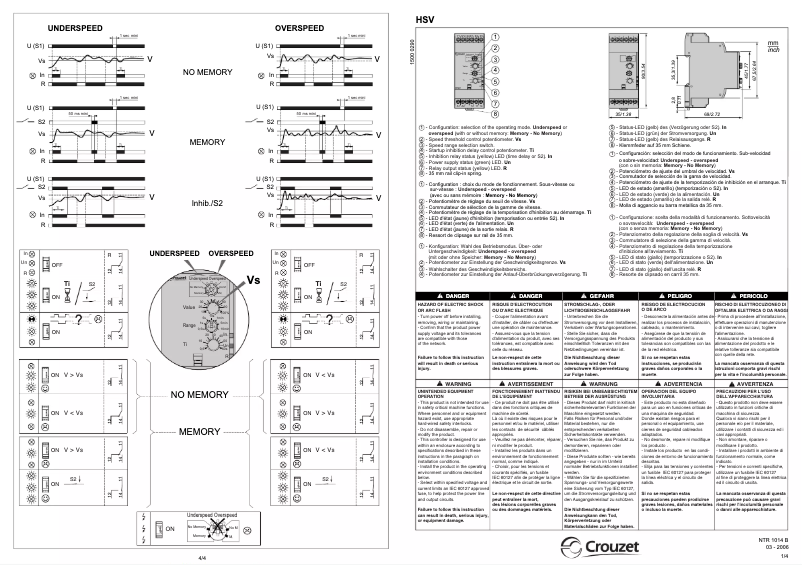 Imagen de la primera página del manual del dispositivo HSV