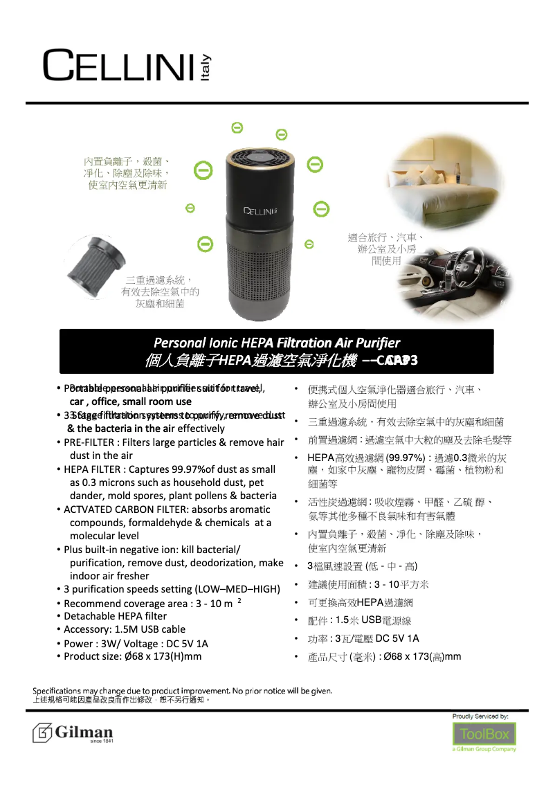 Página 1 del manual Manual de usuario Cellini CAP3