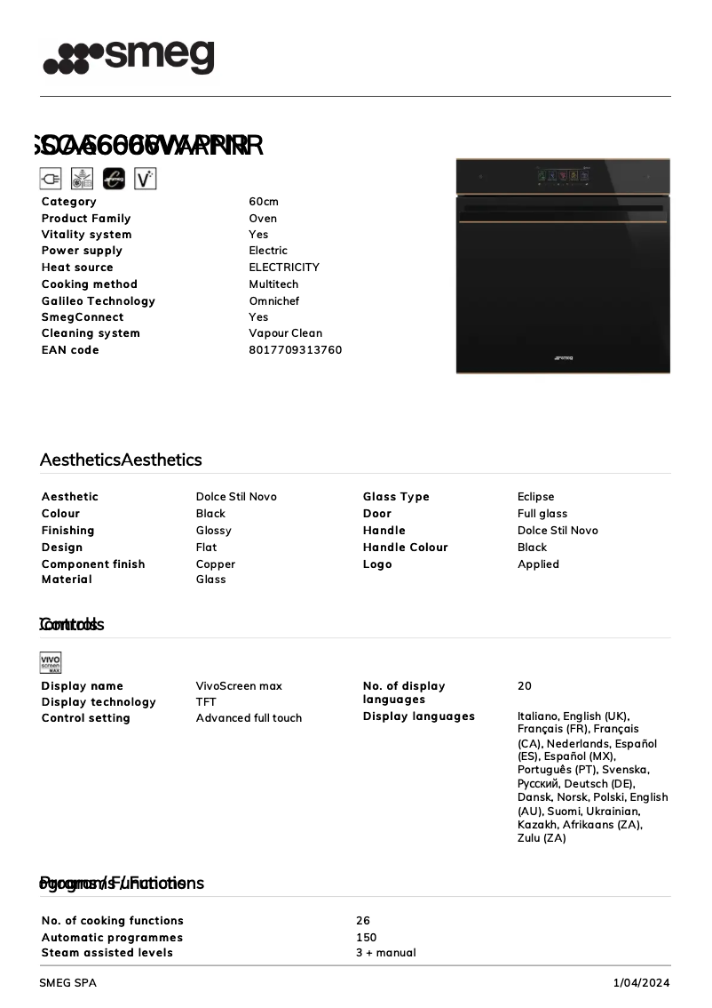 Imagen de la primera página del manual del dispositivo SOA6606WAPNR
