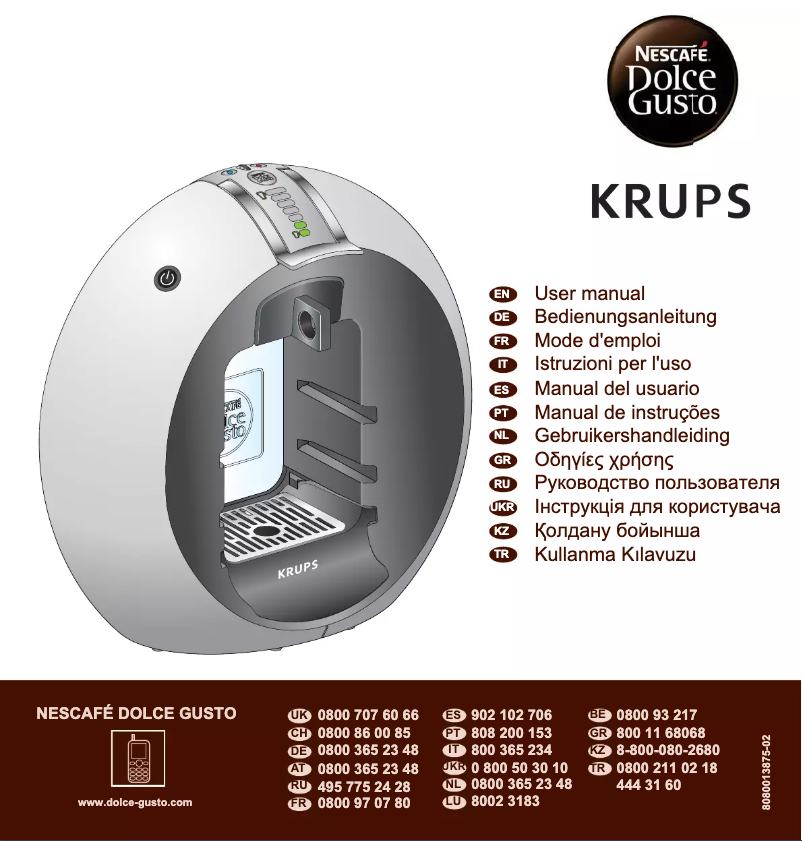 Imagen de la primera página del manual del dispositivo Nescafé Dolce Gusto Circolo Flow Stop KP510T