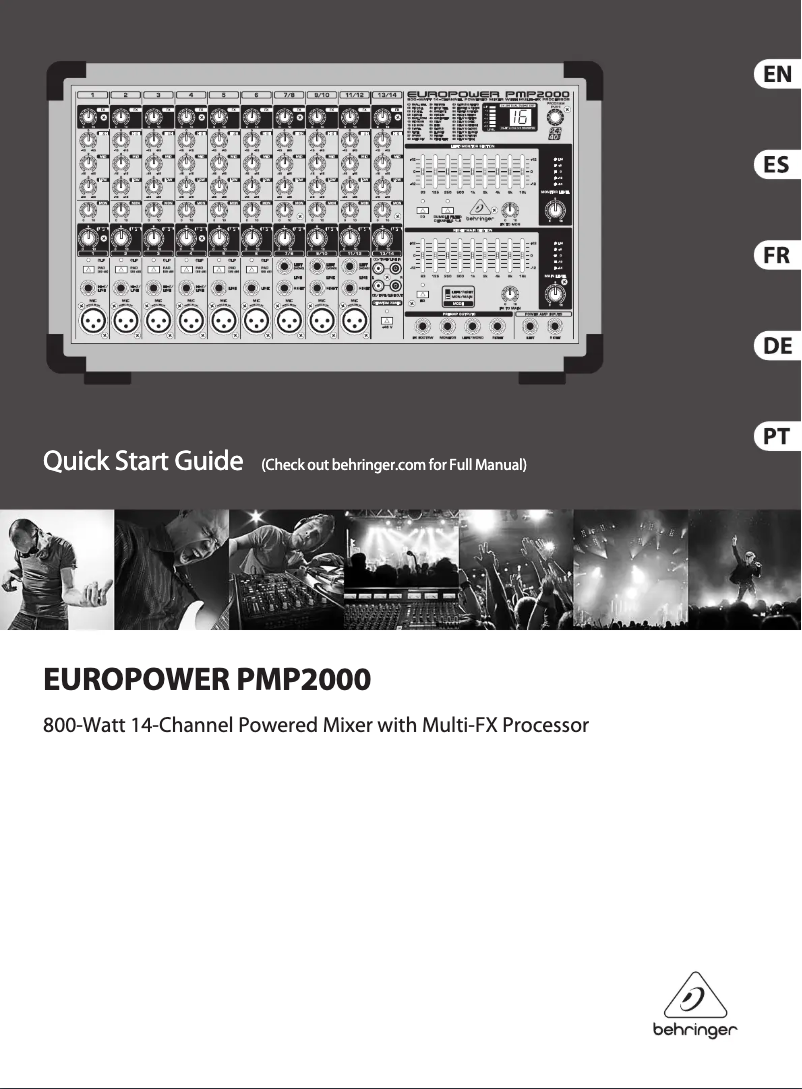 Página 1 del manual Guía de inicio rápido Behringer PMP2000