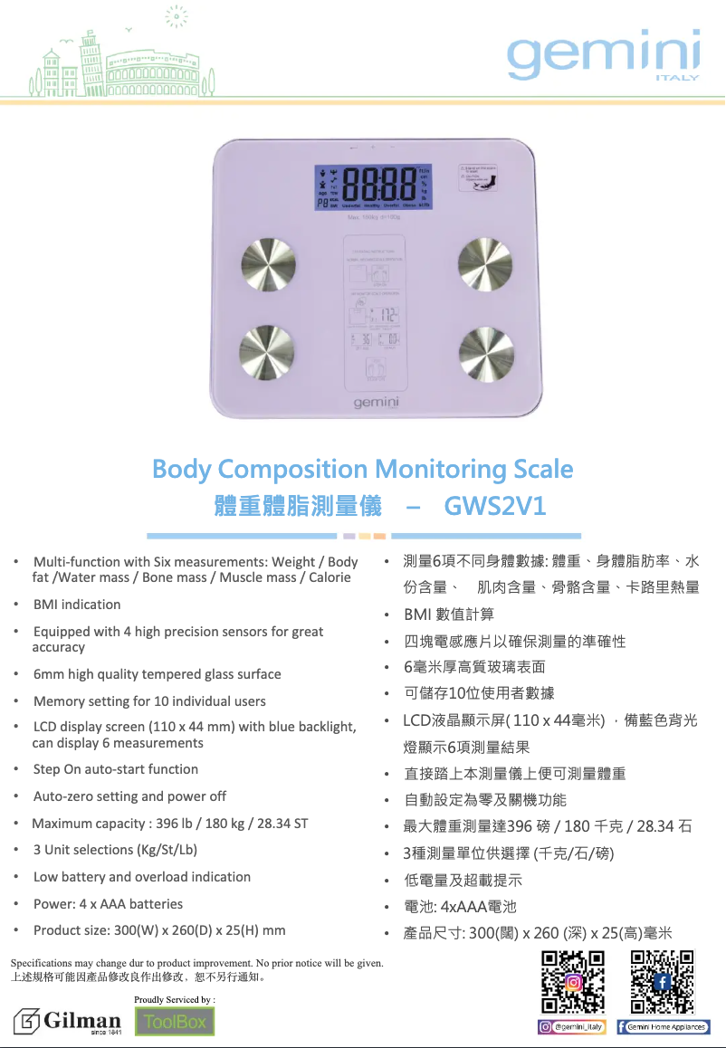 Página 1 del manual Catálogo Gemini GWS2V1