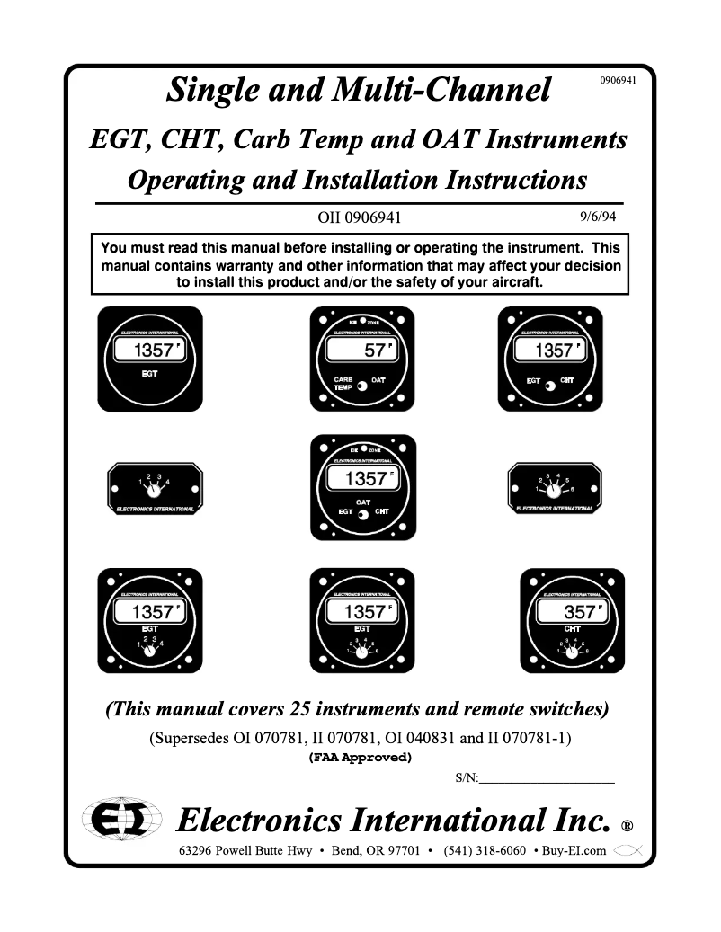 Página 1 del manual Manual de usuario Electronics International E-6