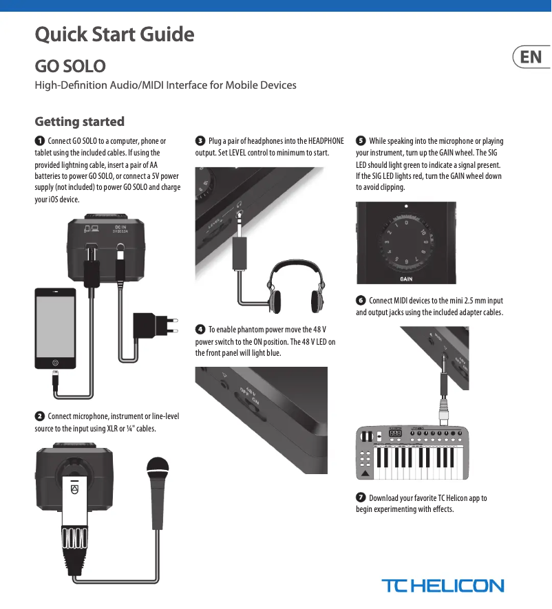 Página 1 del manual Manual de usuario TC Helicon GO Solo