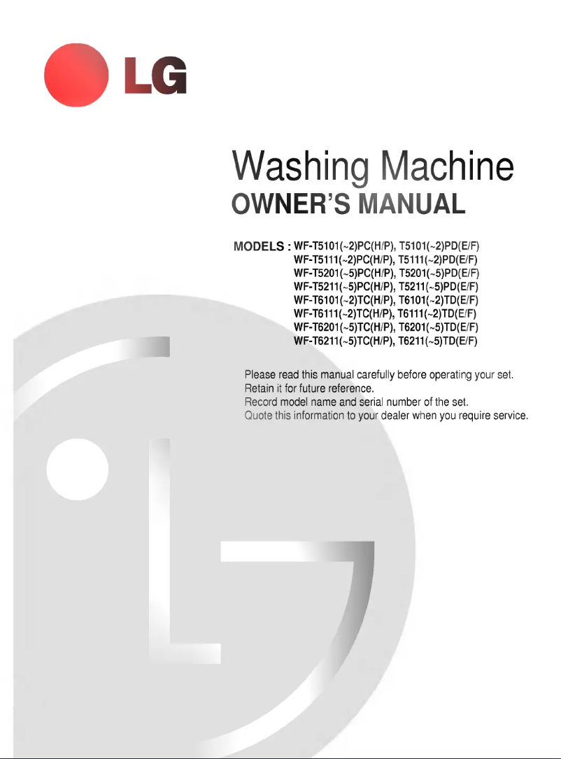 Página 1 del manual Manual de usuario LG WF-T5102PP