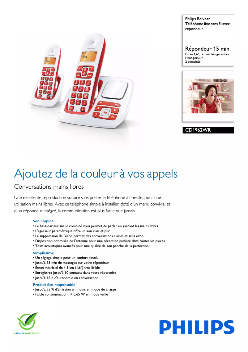 Imagen de la primera página del manual del dispositivo BeNear CD1962WR