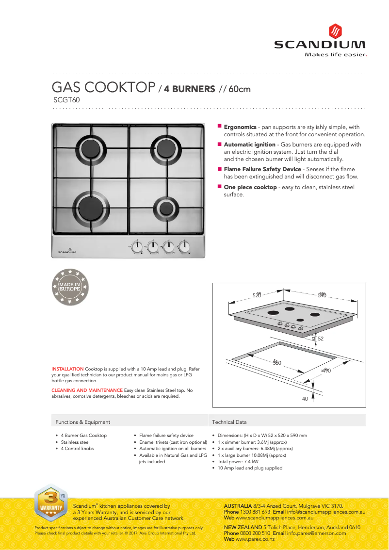 Imagen de la primera página del manual del dispositivo SCGT60