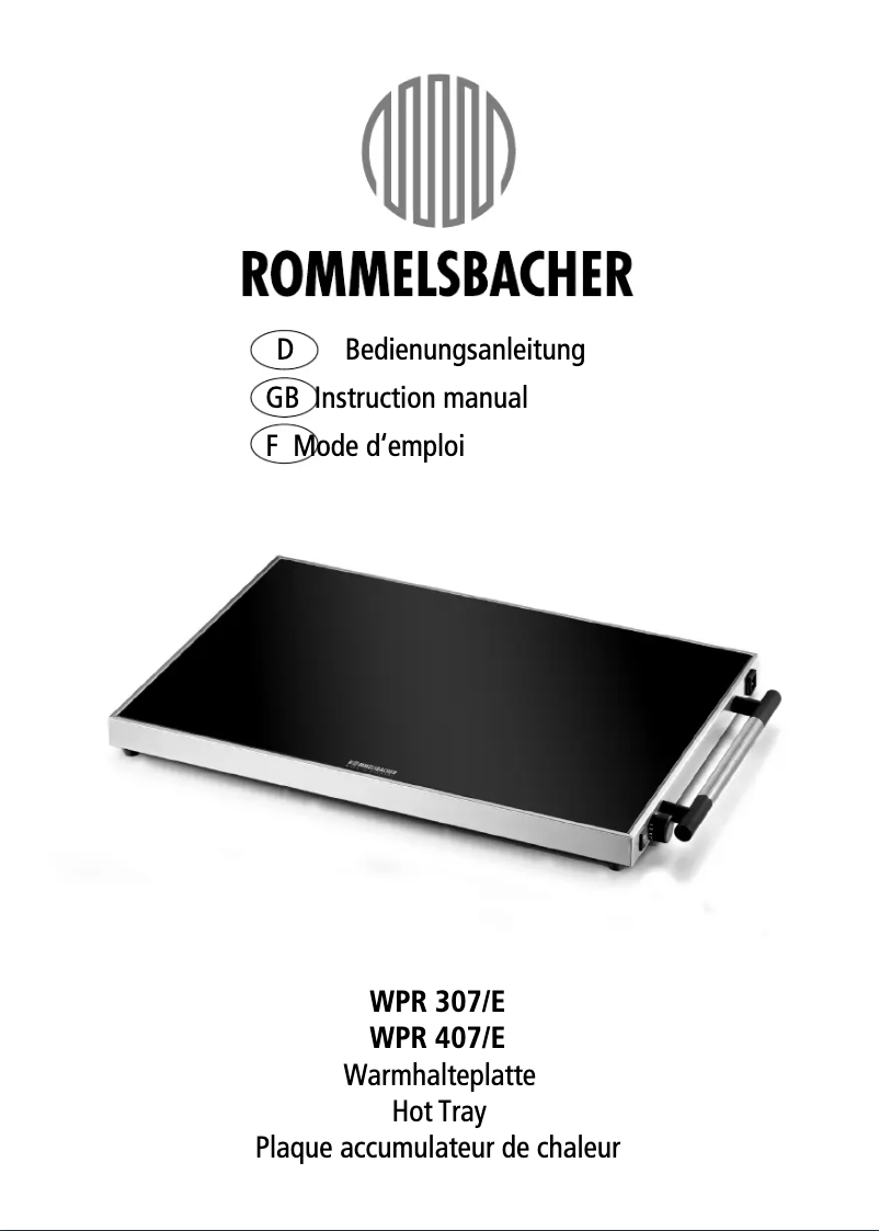 Imagen de la primera página del manual del dispositivo WPR 407/E