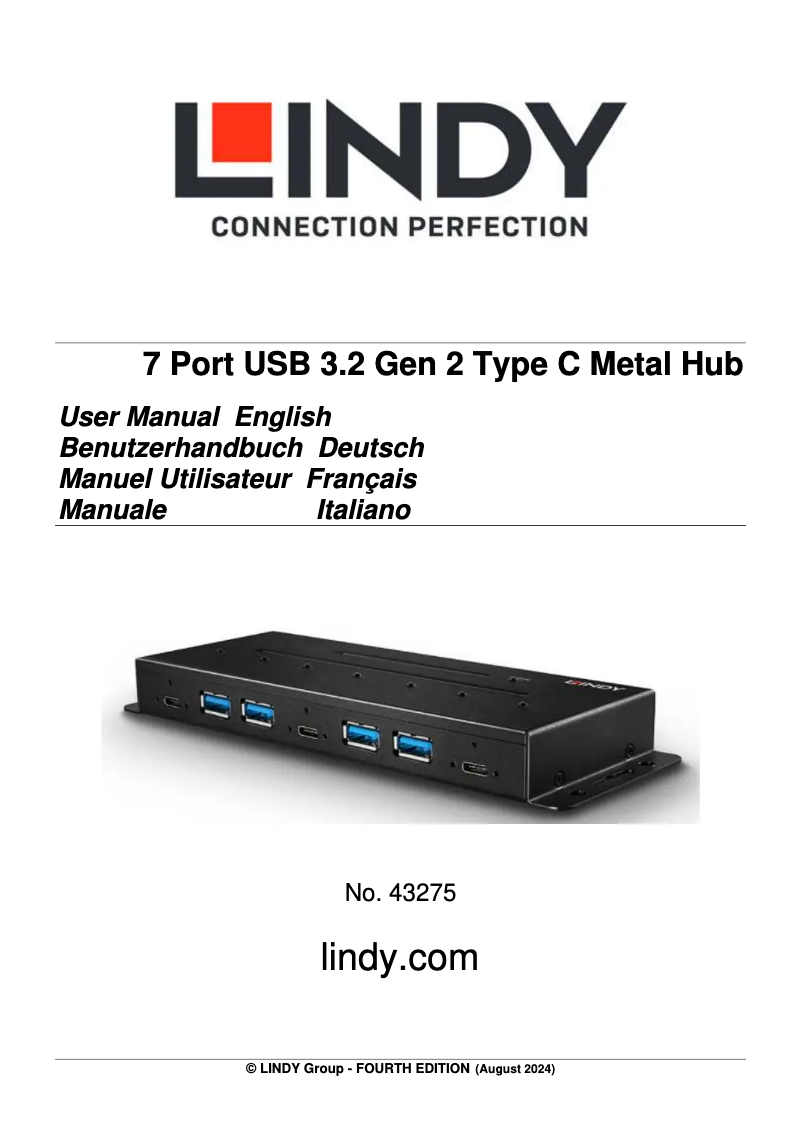 Página 1 del manual Manual de usuario Lindy 43228