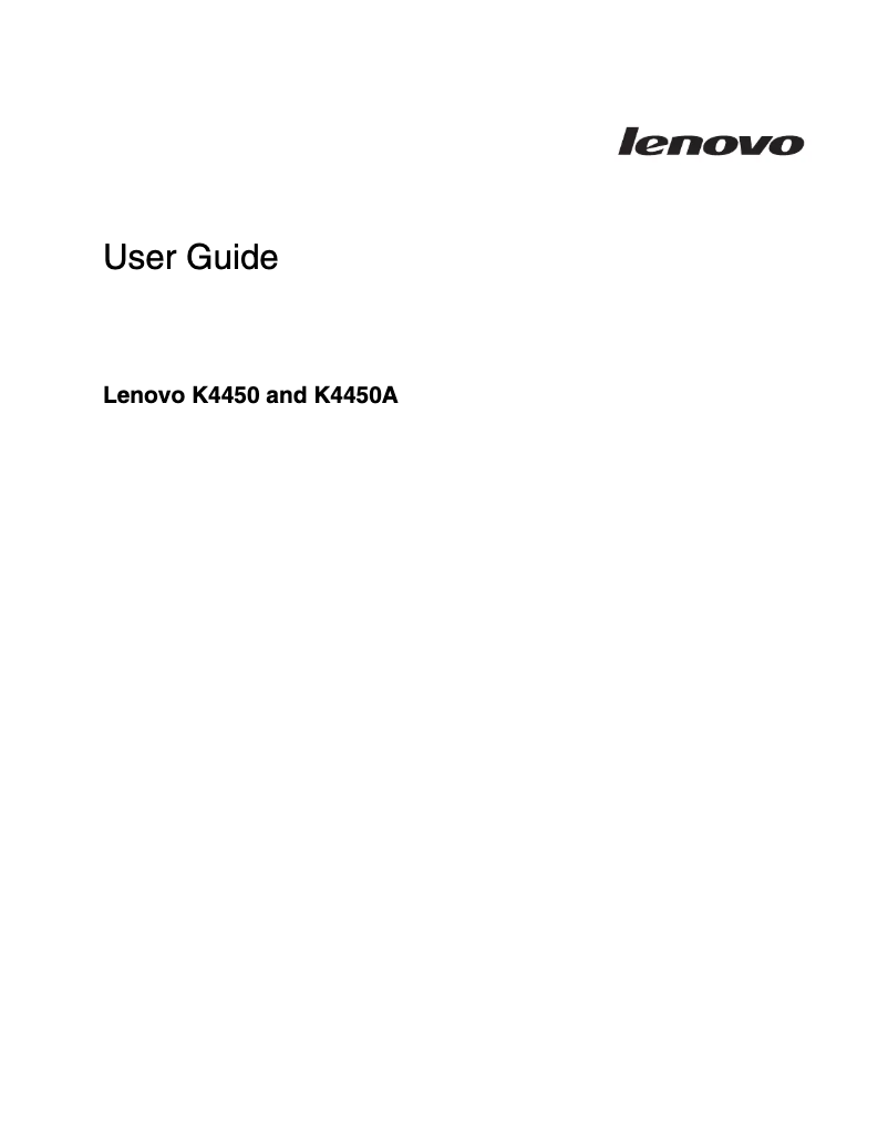 Página nº 1 - Manual de usuario Lenovo K4450A