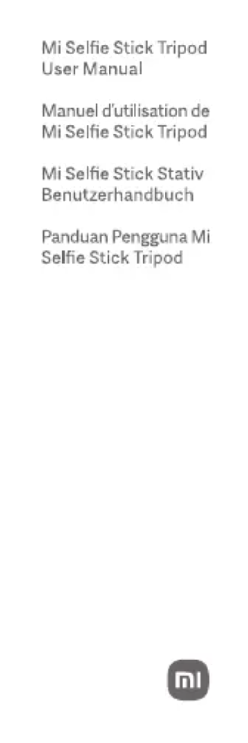 Imagen de la primera página del manual del dispositivo Mi Selfie Stick Tripod