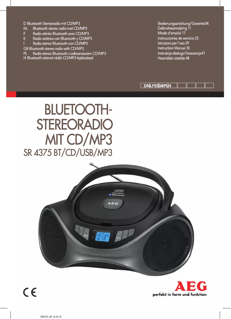 Imagen de la primera página del manual del dispositivo SR4375