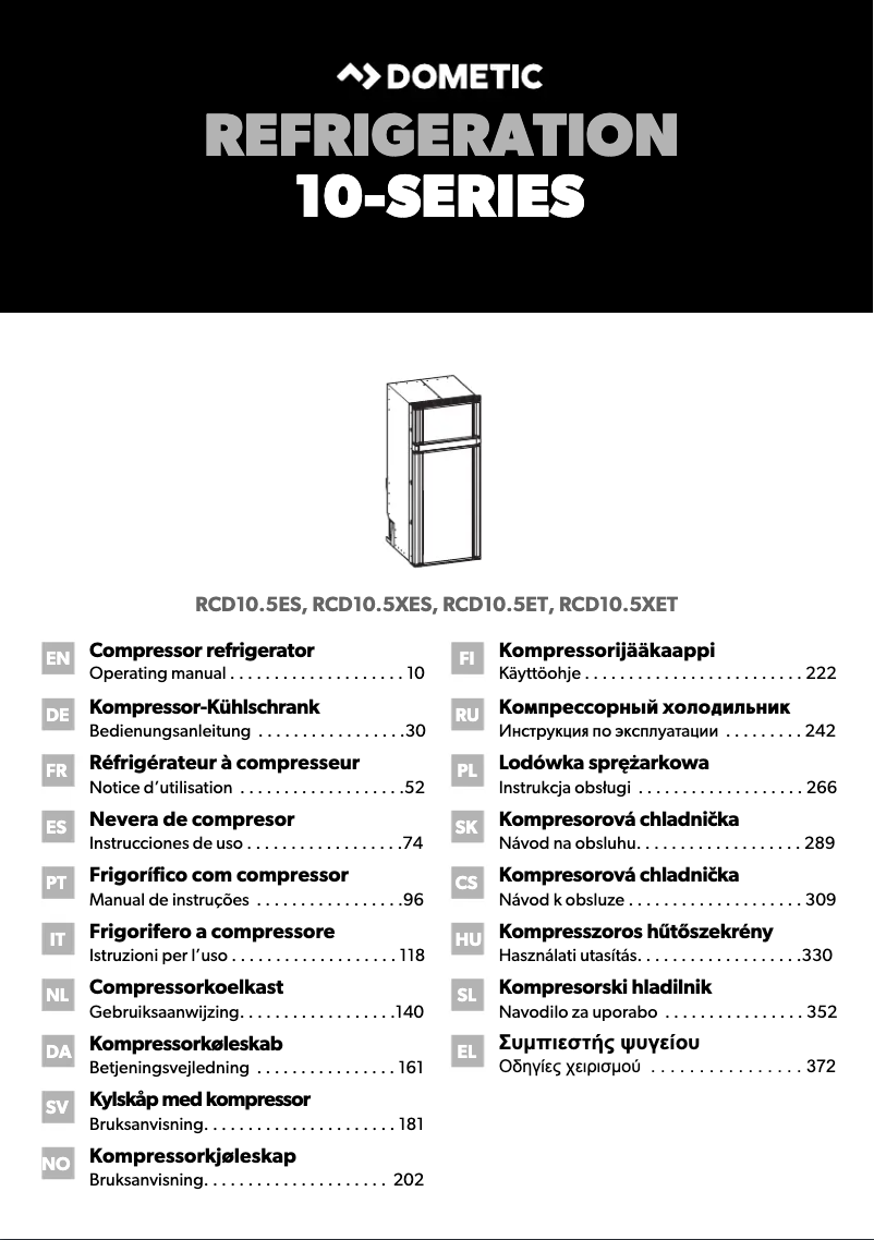 Página nº 1 - Manual de usuario Dometic RCD 10.5ET