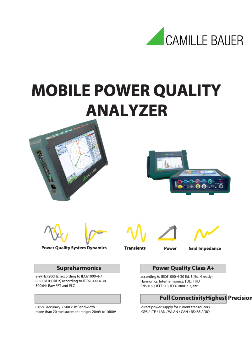 Imagen de la primera página del manual del dispositivo PQA7000