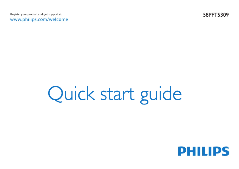 Página 1 del manual Guía de inicio rápido Philips 5300 series 58PFT5309