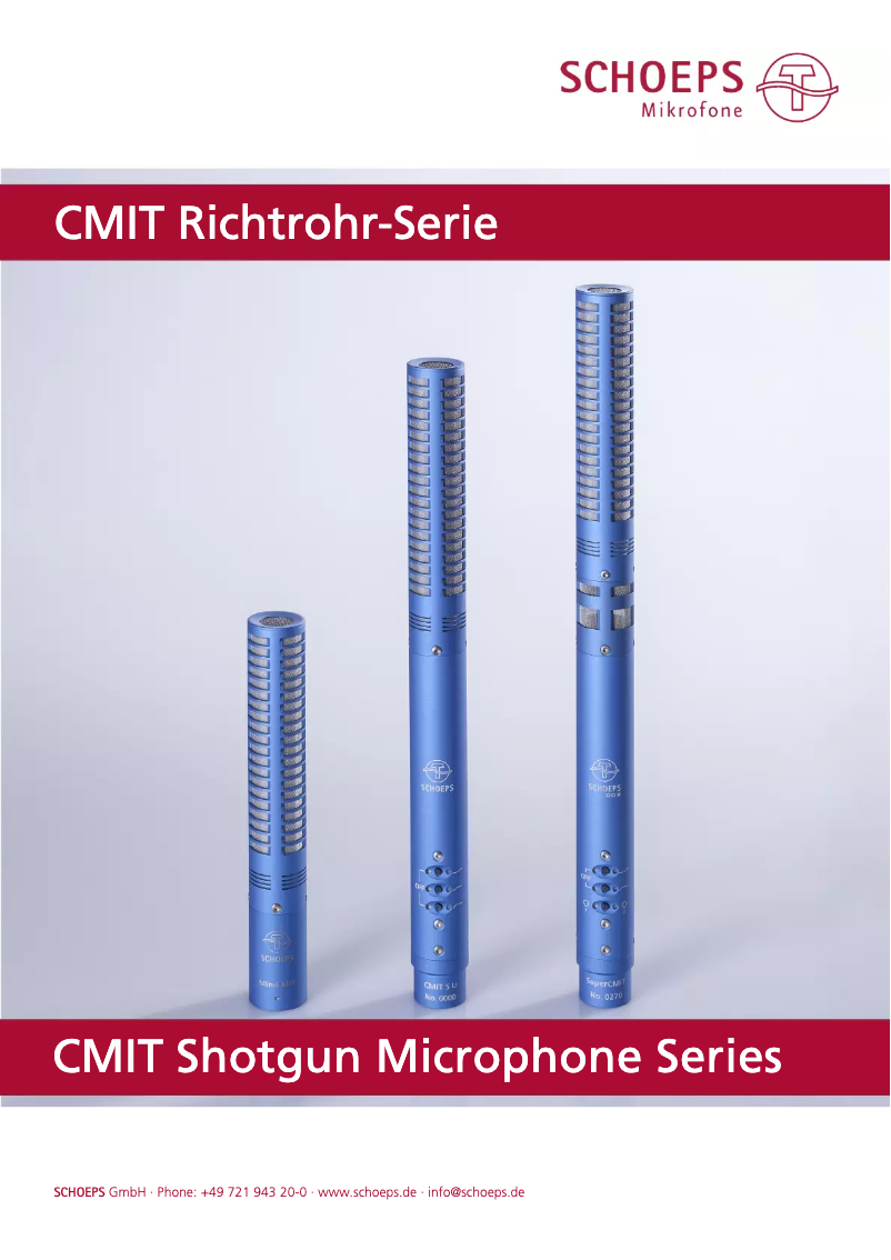 Página 1 del manual Ficha técnica Schoeps CMIT 5