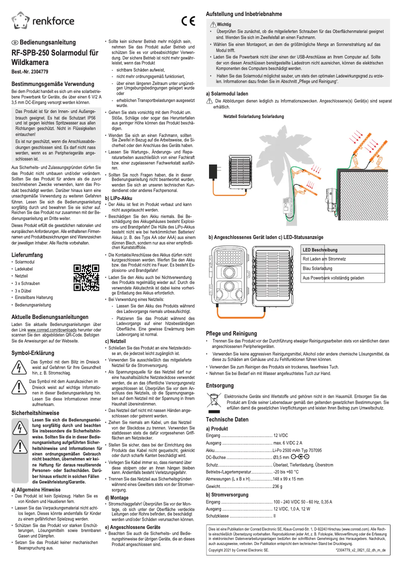 Página 1 del manual Manual de usuario Renkforce RF-SPB-250