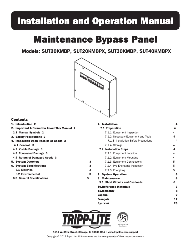 Imagen de la primera página del manual del dispositivo SUT20KMBPX