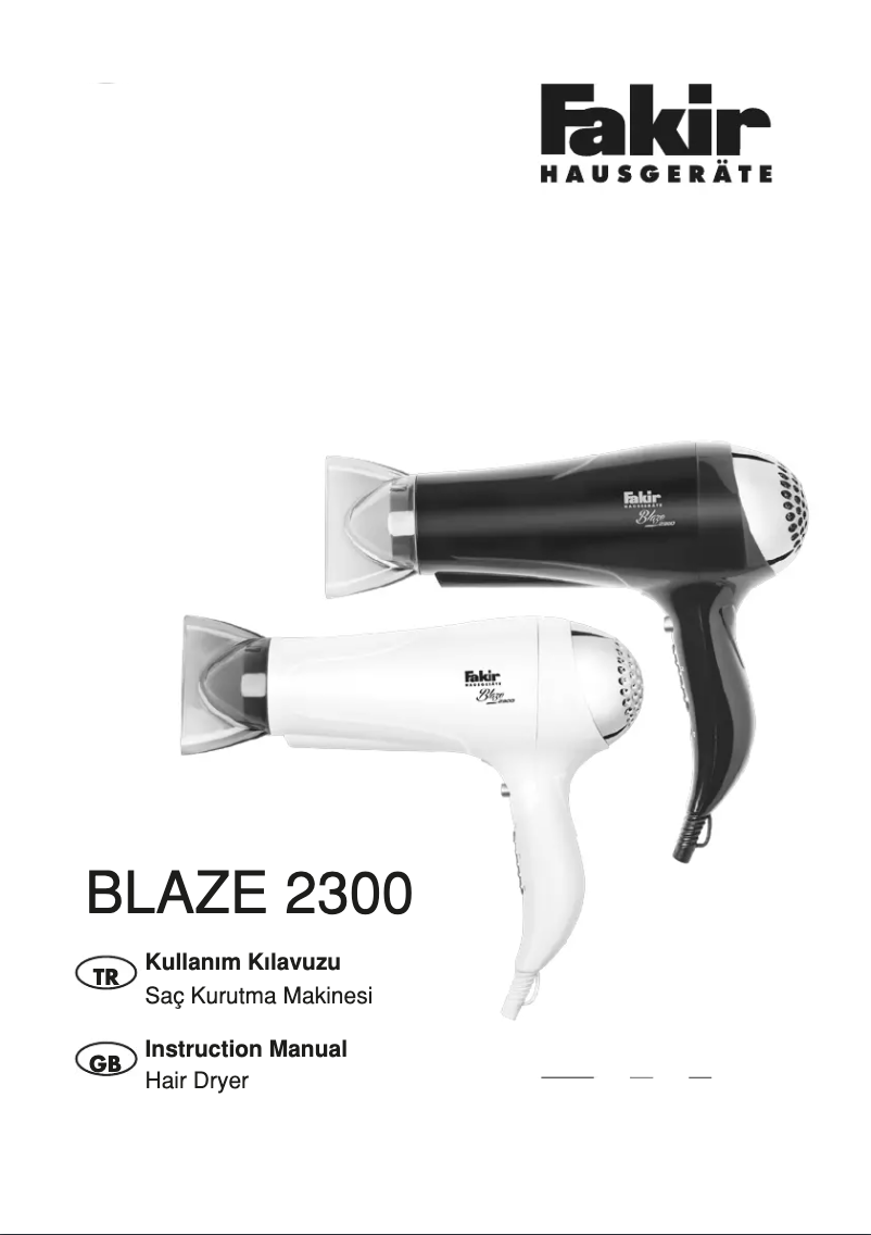 Página 1 del manual Manual de usuario Fakir Blaze 2300