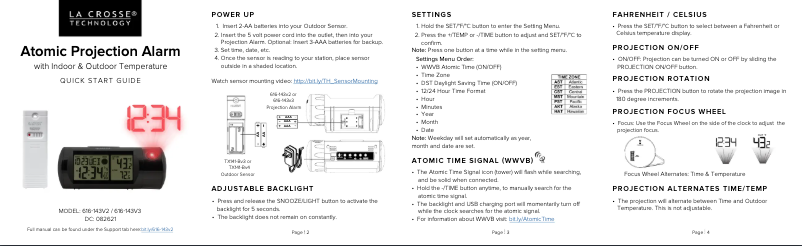 Página nº 1 - Manual de usuario La Crosse Technology 616-143V3