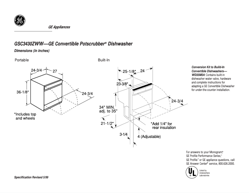 Imagen de la primera página del manual del dispositivo GSC3430ZWW