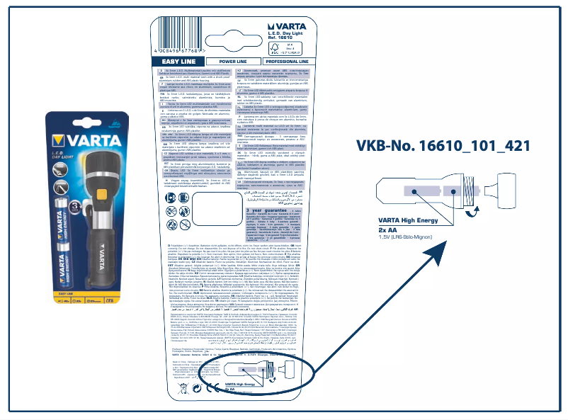 Página 1 del manual Manual de usuario Varta LED Day Light 2AA