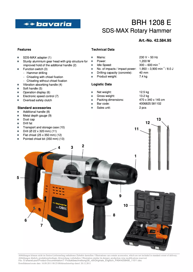 Imagen de la primera página del manual del dispositivo BRH 1208 E