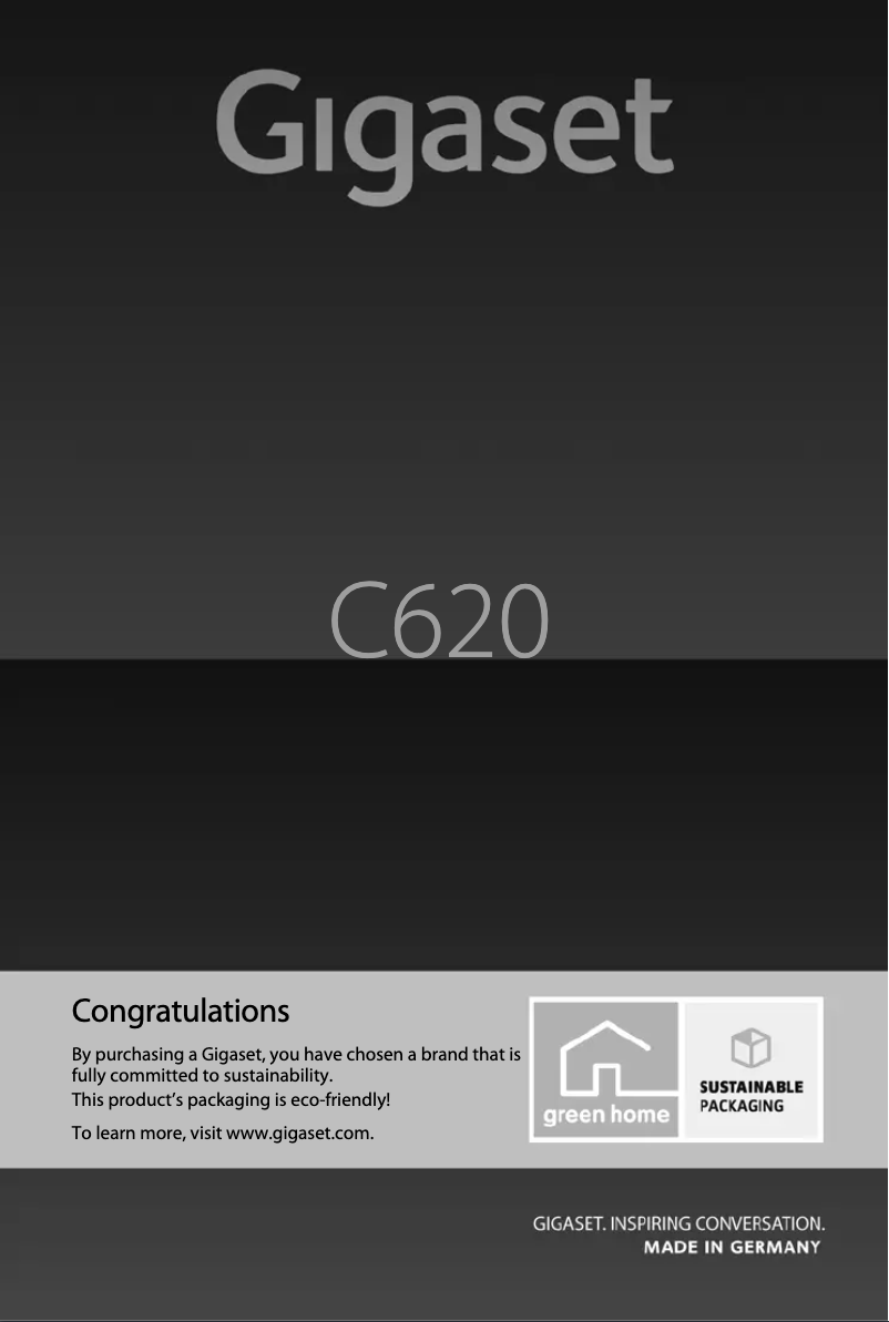 Imagen de la primera página del manual del dispositivo Gigaset C620