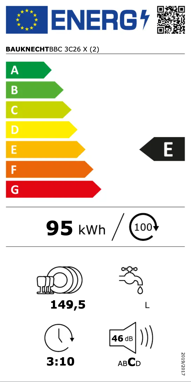 Página 1 del manual Etiqueta energética Bauknecht BBC 3C26 X