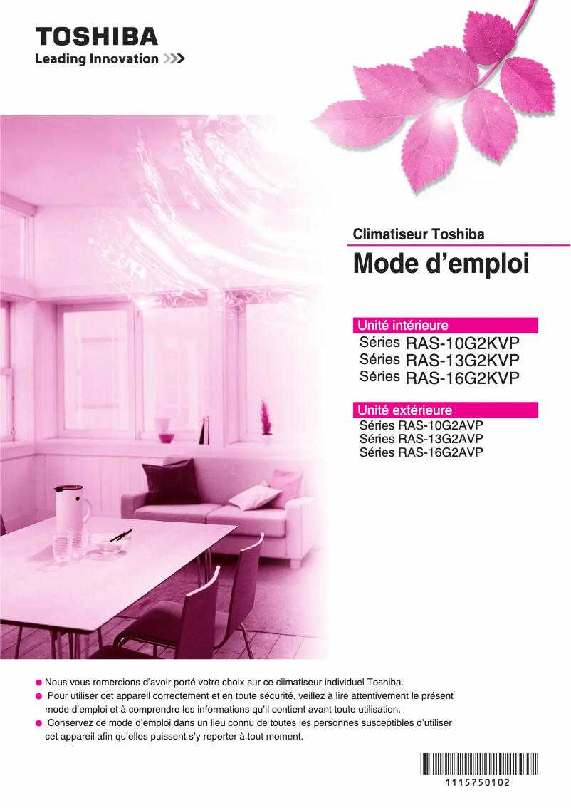 Página 1 del manual Manual de usuario Toshiba RAS-10G2KVP