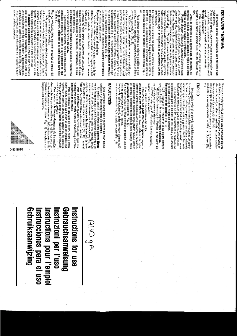 Página 1 del manual Manual de usuario Ariston Thermo AHD 9 A