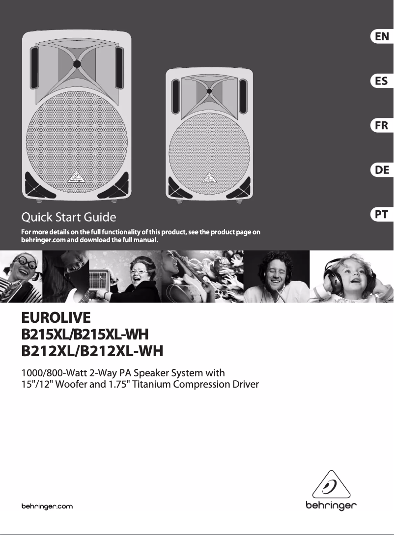 Imagen de la primera página del manual del dispositivo EUROLIVE B215XL
