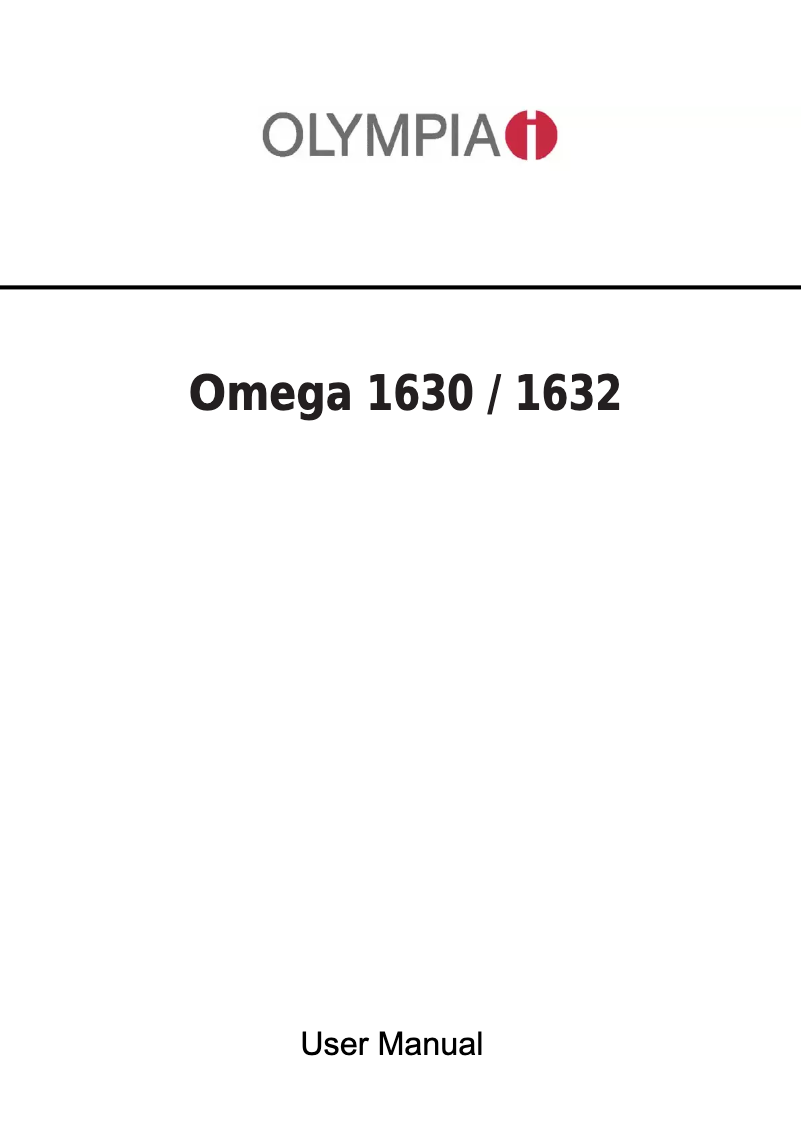 Página nº 1 - Manual de usuario Olympia Omega 1630