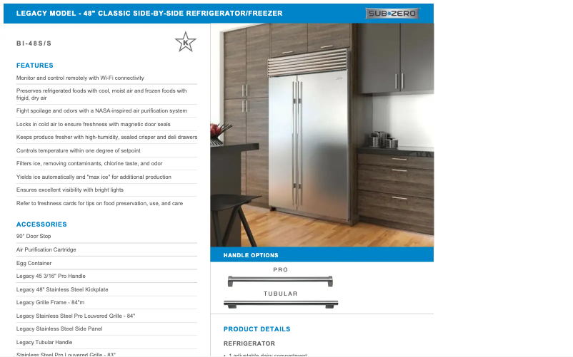 Página 1 del manual Manual de usuario Sub-Zero BI-48S/S