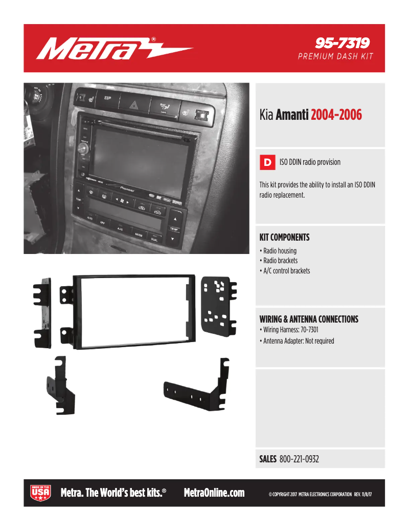 Página 1 del manual Ficha técnica Metra 95-7319