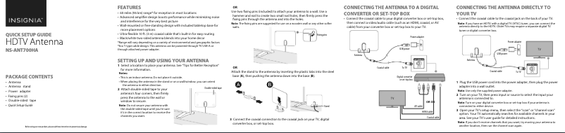 Página nº 1 - Manual de usuario Insignia NS-ANT700HA