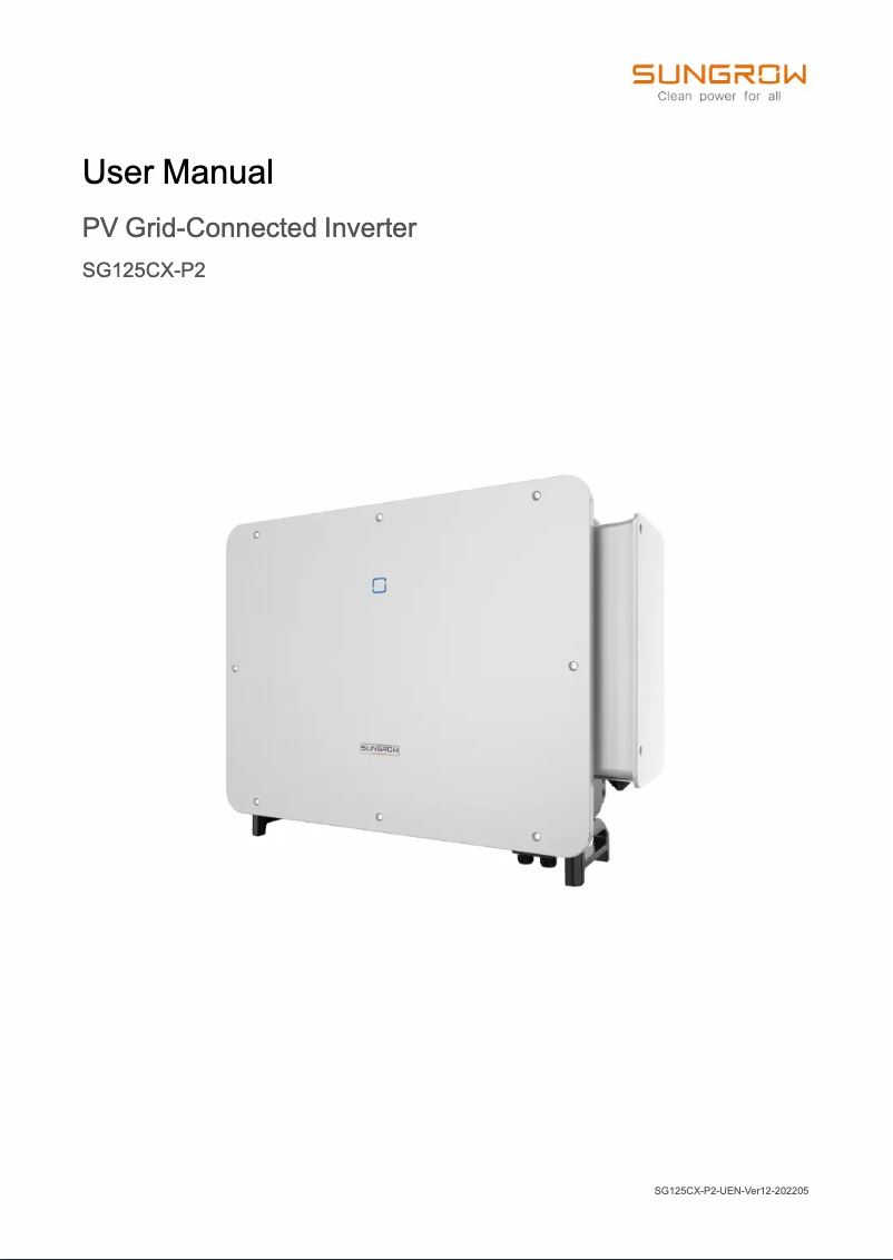 Imagen de la primera página del manual del dispositivo SG125HX