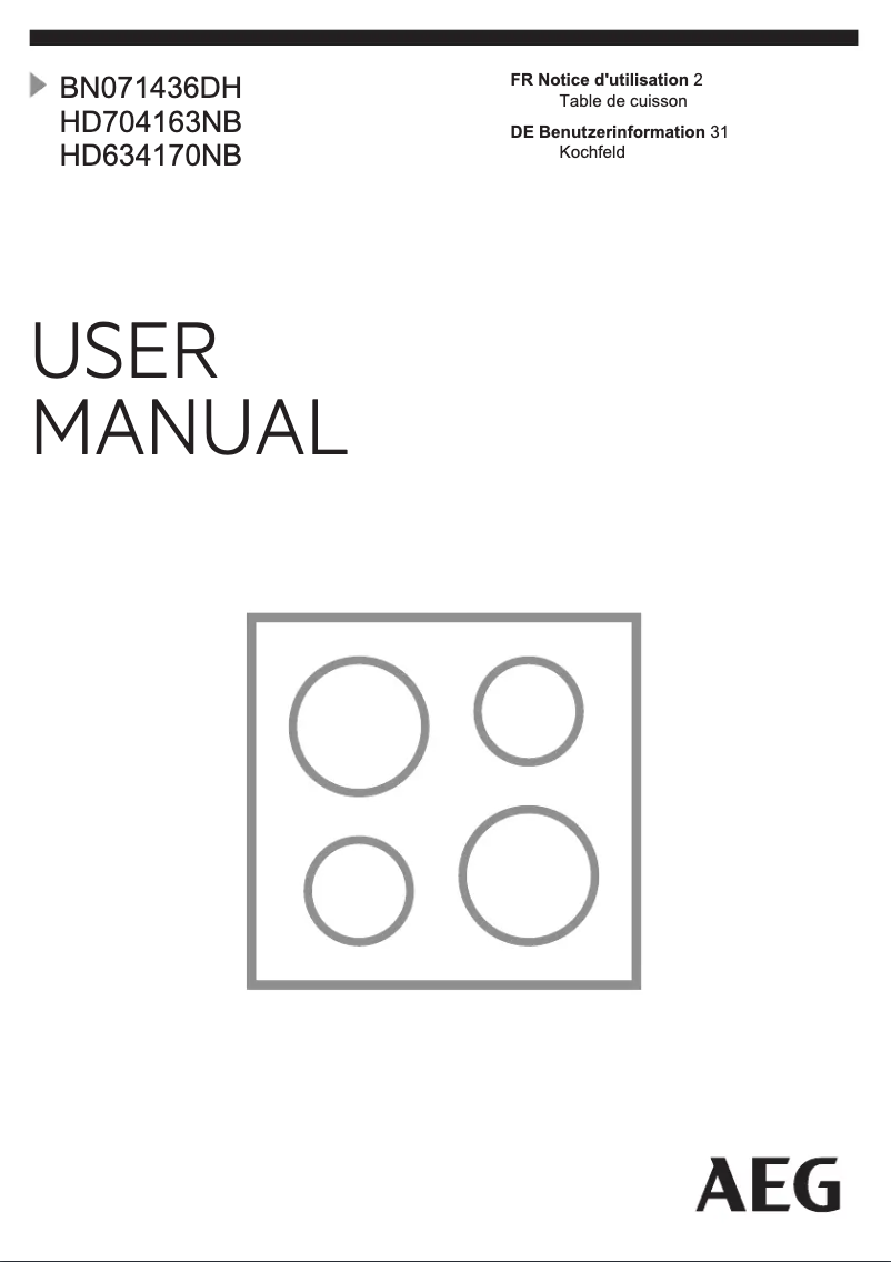 Imagen de la primera página del manual del dispositivo HD634170NB