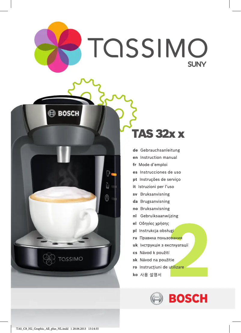 Imagen de la primera página del manual del dispositivo Tassimo Suny TAS3204